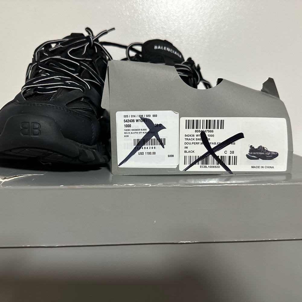 Balenciaga Black Layered Track Sneakers